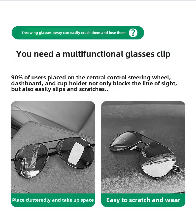 2pcs Magnetic PU Leather Fashion Sun Visor Glasses Holder - with Card Slot, One-Hand Operation, Multiple Colors (Black, Gray, Beige, Red-Brown), Driver's Side Interior Accessory, Stylish Glasses Mount