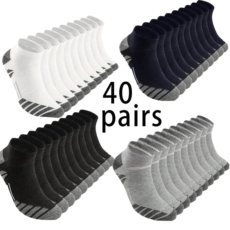 40 paar heren deodorant zweetabsorberende lage sokken, comfortabel en ademend
