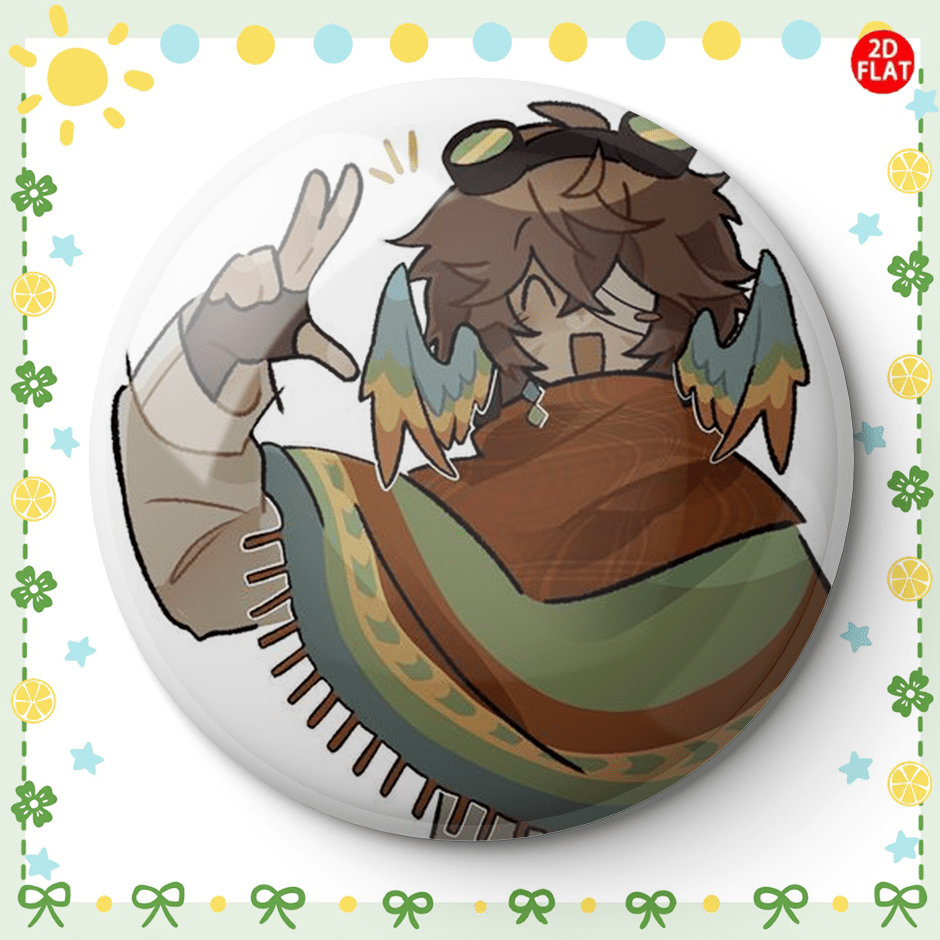 TEMU 2d Flat, 2d Flat Fluffy Brown Short Hair Anime Pin//badge - Suitable For Clothing, Hats, Backpacks - Cute For Gifts, Cost-effective Fashion