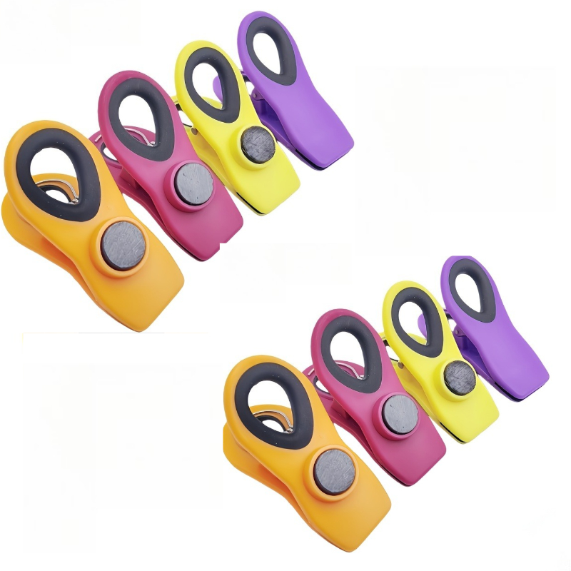 TEMU 8pcs Of High-end Multi-functional Thick Plastic Clips, Food Storage Bag Sealing Clips, Moisture-proof And Dust-proof Airtight Clips, Random
