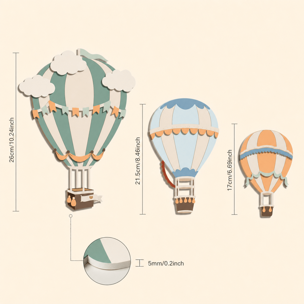TEMU Retro Hand Painted Wooden Hot Balloon Wall Art 3pcs Set Thanksgiving Decor Living Room Bedroom Kitchen Wall Hanging