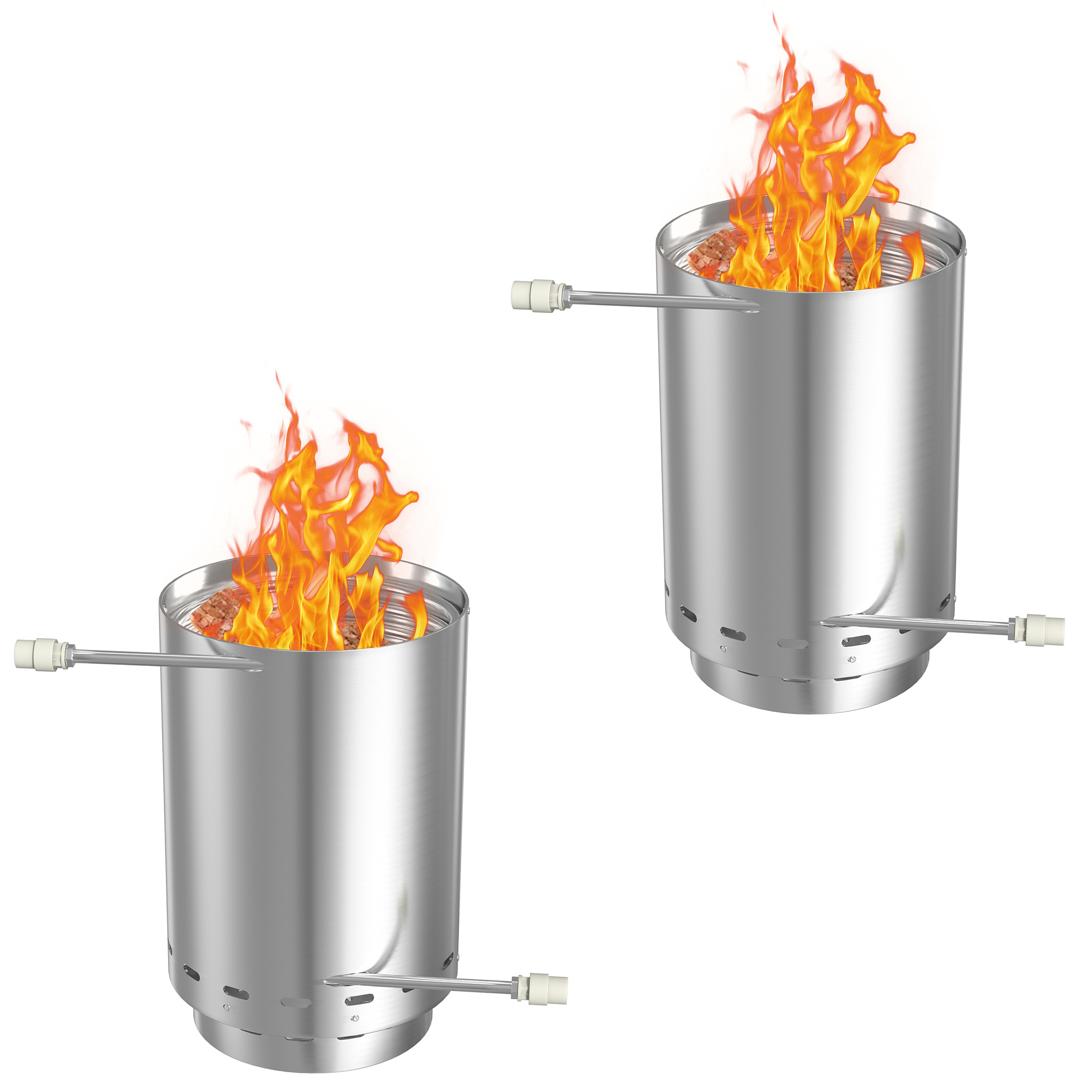 Image of 1pc/2pcs Garden Shower Heaters Stainless Steel Pool Heater Fire Pit Heating Coil Fire Pit With Integrated Ash Tray And Mat 28l