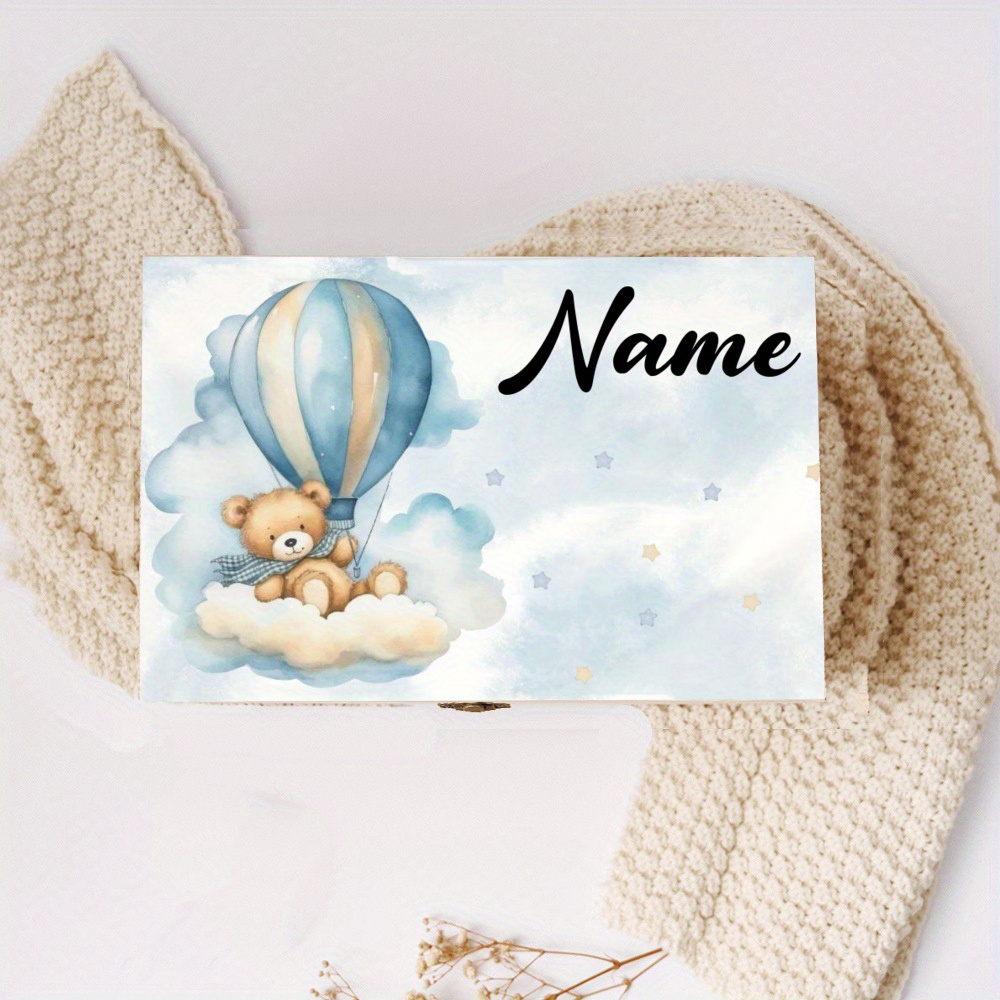 TEMU Personalized Box - Custom Name/date/name And - Wood Keepsake Box With Name Plate-like Lid - Decor, Shower Gift, Cord Box And - Durable Keepsake
