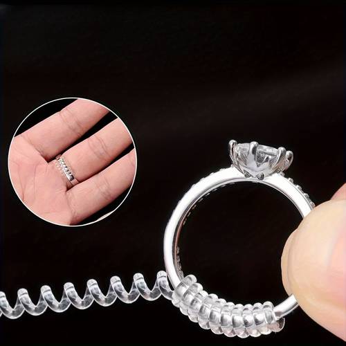 5pcs set transparent silicone ring size adjuster for women adjustable r for loose rings expandable shrinkable ring sizer to up or compatible training statement 5pcs