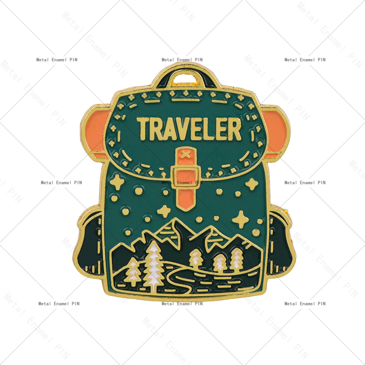 1pc Traveler Enamel Lapel Pins Backpack Accessories Decorative Jewelry Gifts