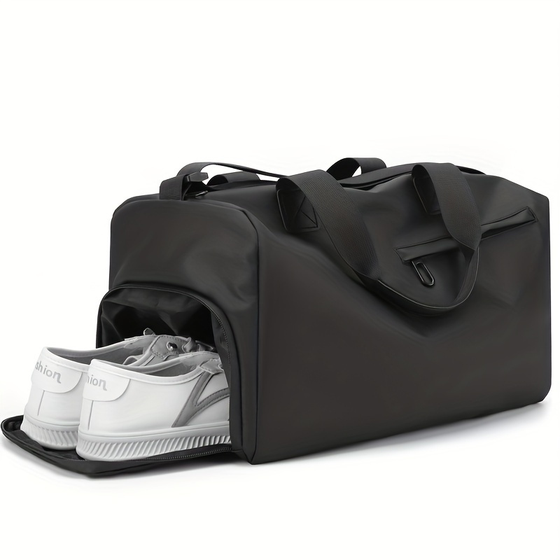 black oxford gym bag with shoe compartment   weekend travel fitness sports bag durable and stylish for casual use gym accessories