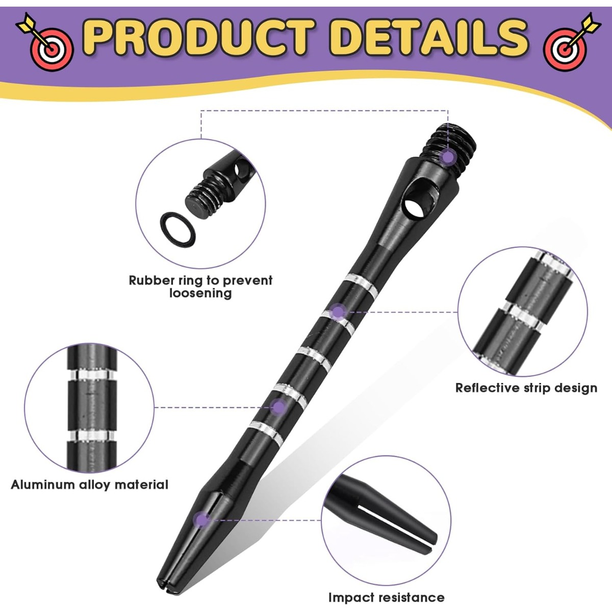 30 stuks Aluminiumlegering Dartschachten, 50/53mm Dart Onderdelen