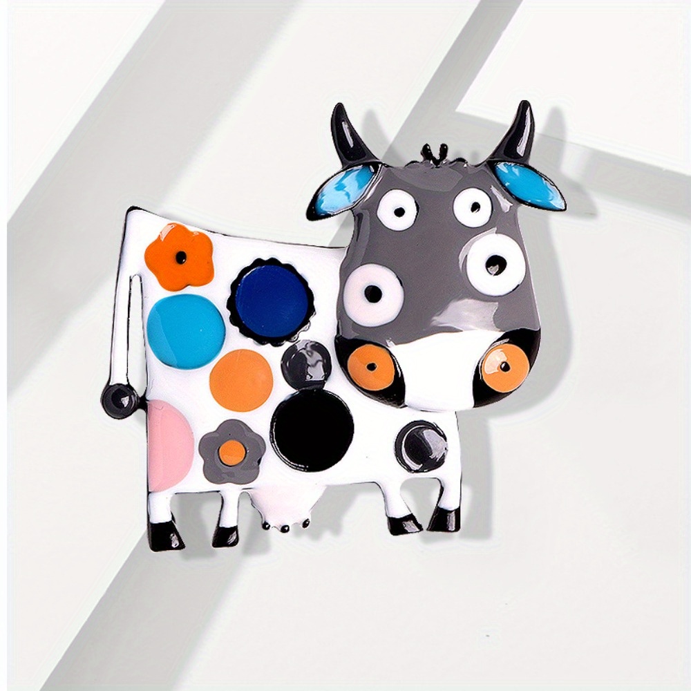 TEMU Oesdphs Cow Brooch Pin For - Elegant Suitable For Wedding, Party, Couple Gift, Irregular Cow-shaped Pin With Cow Design, For Suit,, Hat, Bag