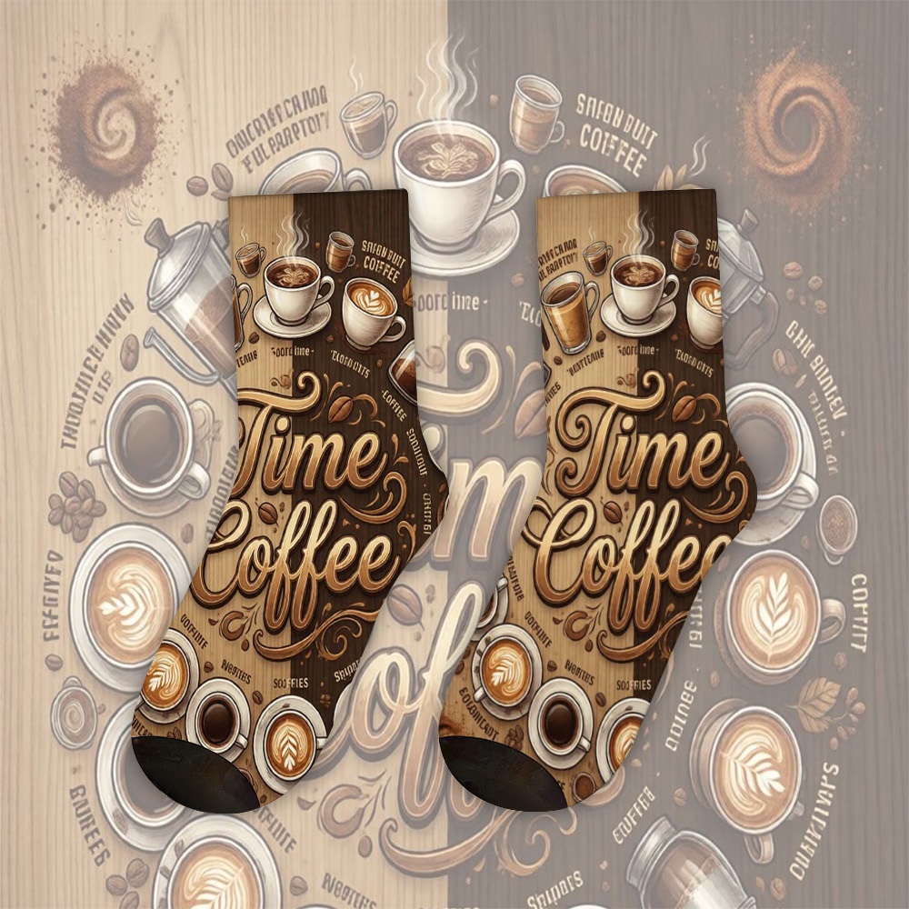 TEMU 1 Pair Themed Graphic Print Style Mid-calf Unisex Socks, Polyester Material, Perfect For Casual Sporty Wear, Sporty Socks