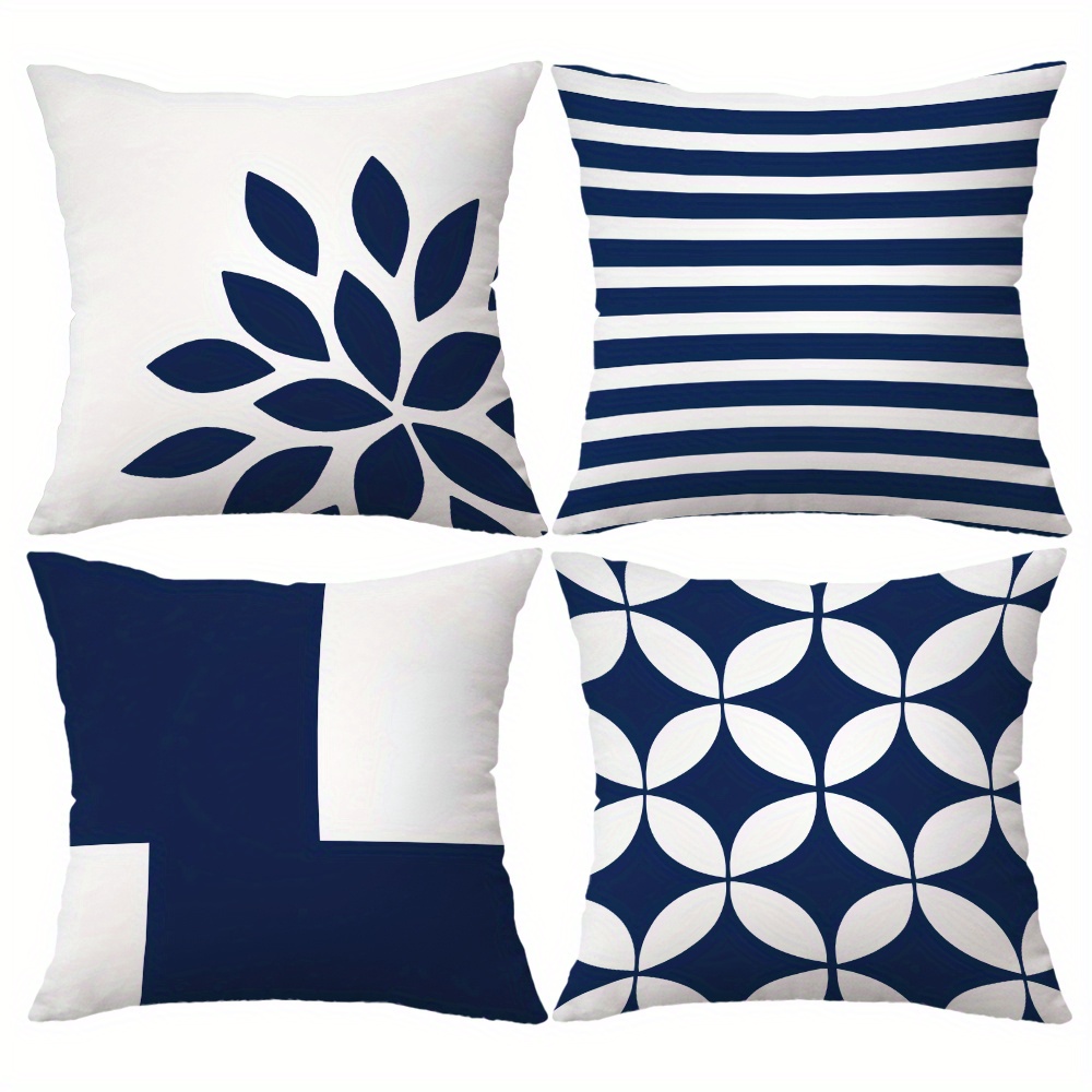 TEMU 2d Flat - A Modern And Minimalist Set Of Pillowcases, Measuring 45x45cm, From Polyester Fiber. Are Practical, Aesthetically , Machine Washable,