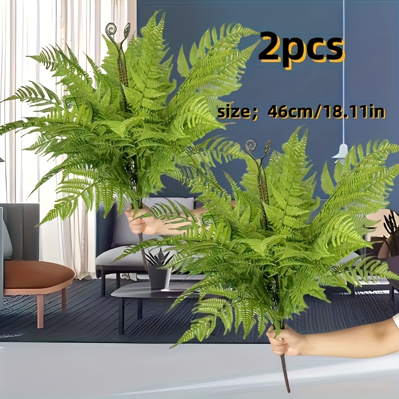 Image of 8.11-inch Fern With 3 Flower | Perfect For Home And Garden Decor, Weddings & Proposals | | Artificial Greenery For Indoor/outdoor Use | Realistic Leaf Design