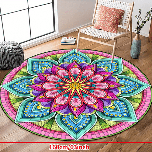 1pc non slip resistant round rug machine washable carpet for entryway living room bedroom outdoor patio garden yard decor rug home decor room decor area rug tapestry