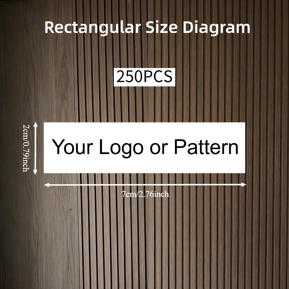 TEMU Personalized Custom Rectangular Stickers 45/70/100/130/250pcs, Multiple Sizes , And Tear-resistant. You Can Your Own Images, Qr Codes, Packaging