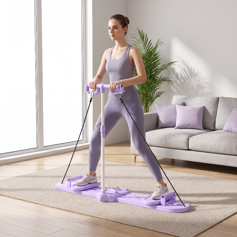 1pc Foldable Ski Machine Leg Exerciser - Pelvic Floor Trainer And Thigh Toner for Women, Home Aerobic Workout Equipment 