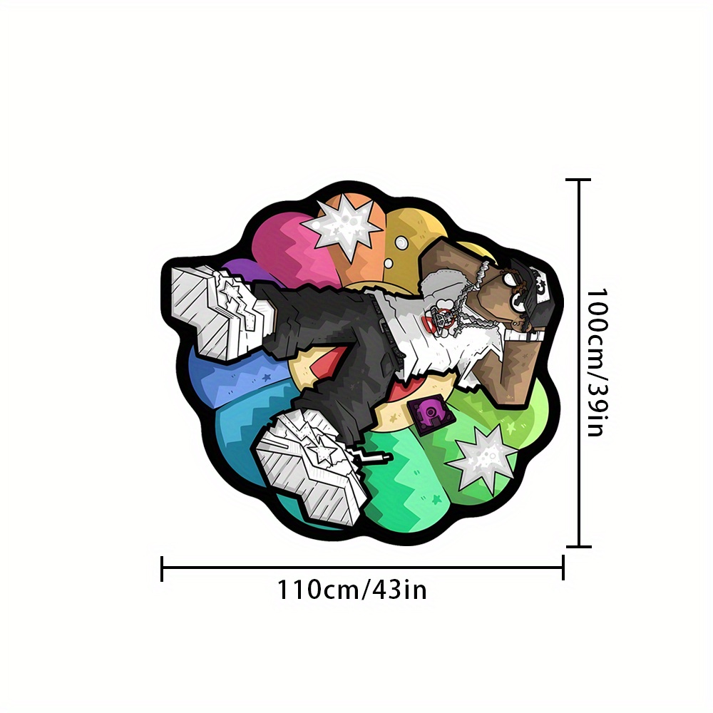 TEMU Cool Creative Character Design Living Room Carpet Soft And Comfortable Interesting Pattern Bedroom Bedside Carpet Home Decoration Easy To Care