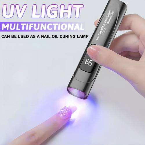 1pc 395nm uv handheld flashlight usb rechargeable uv light portable resin curing lamp with countdown function mini detection lamp for hotel pet urine stains
