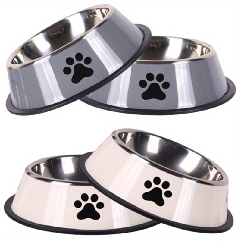 Customizable 2pcs Stainless Steel Pet Bowl Set with Non-Slip Base