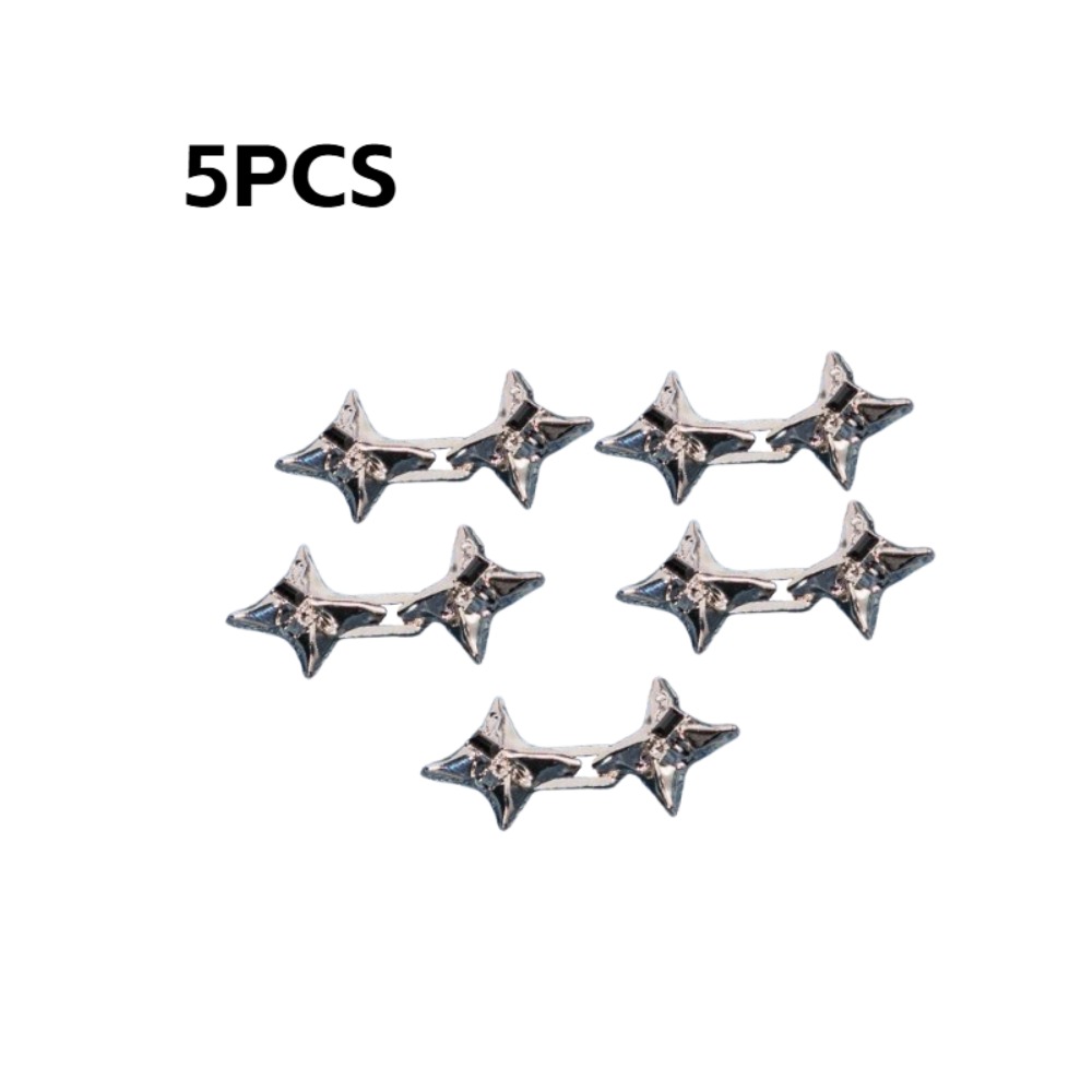 TEMU 5pcs, 4.5cm X 2cm/1.77in X 0.79in, Four-pointed Star No-sew Waist Buckles, For Needle And Thread, For Punching, Easy To Tighten Pants Waist With