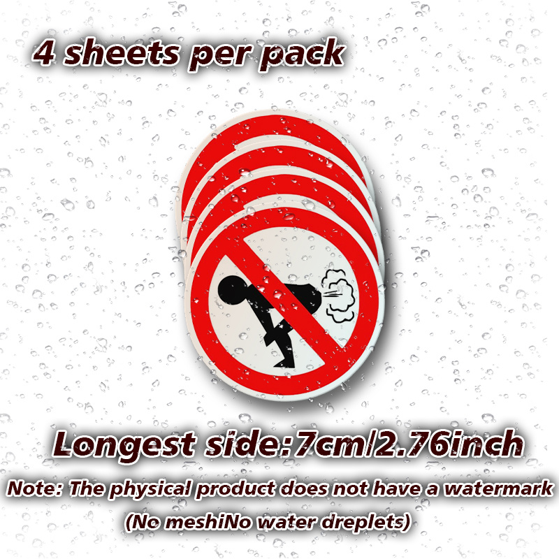 Set Of 4 Humorous Vinyl Stickers Saying "no Farting" For Use On Car Bumpers, Windows, Laptops, Trucks, , And Water Bottles - Durable And Multifunctional.