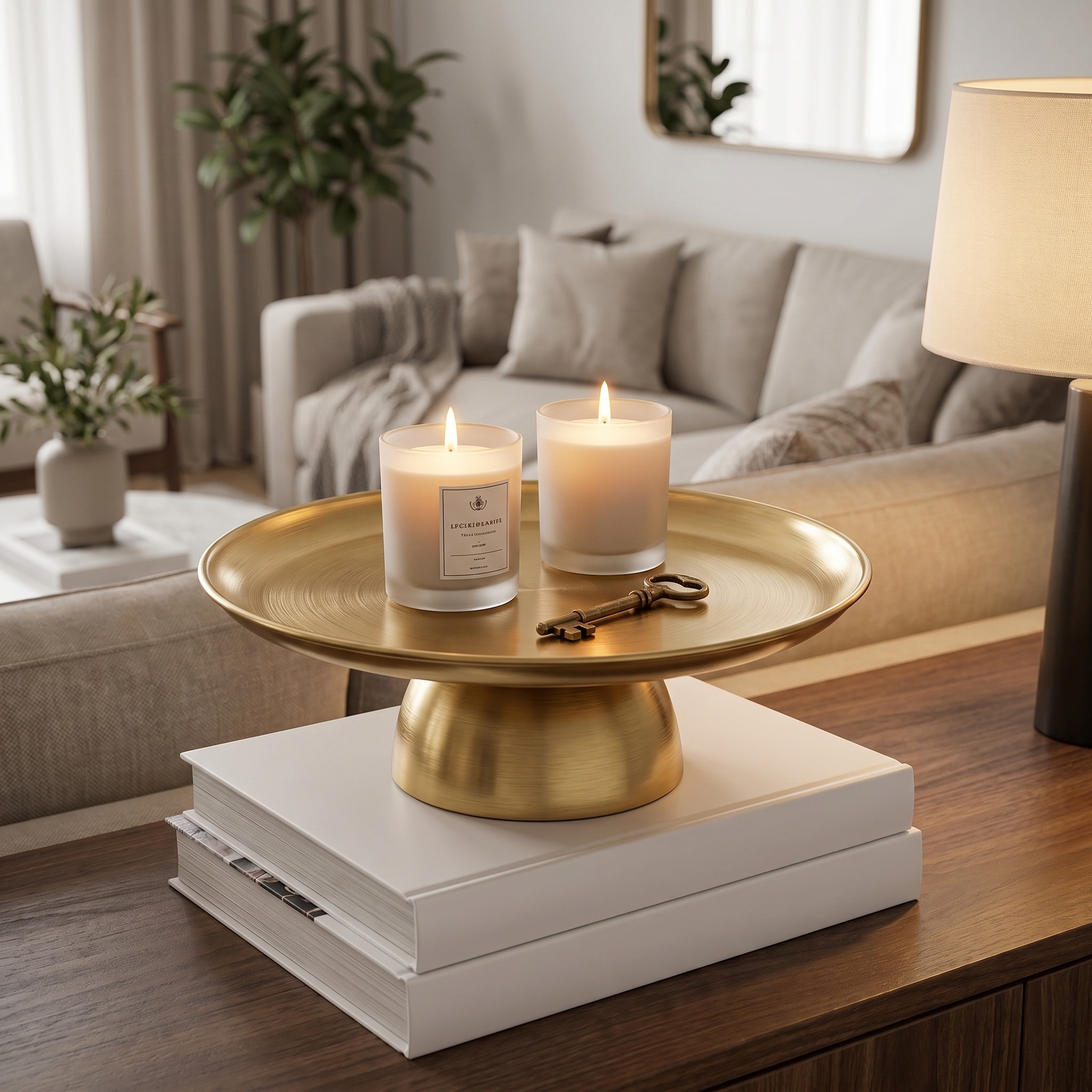 Stylish Minimalist Round Stainless Steel Serving Tray