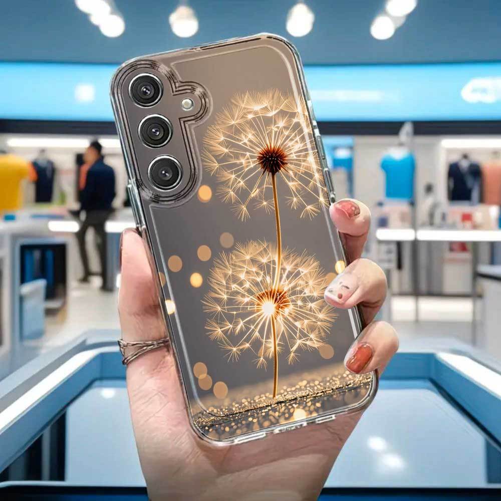 Image of Phone Case: Stylish Elegant Dandelion Glow Art Phone Case For S23+, S24, A54, S26ultra, A72, A52, S26, A53, S25, A73, A55, Scratch-resistant Perfect Gift, Minimalist Daily Use Protective Cover