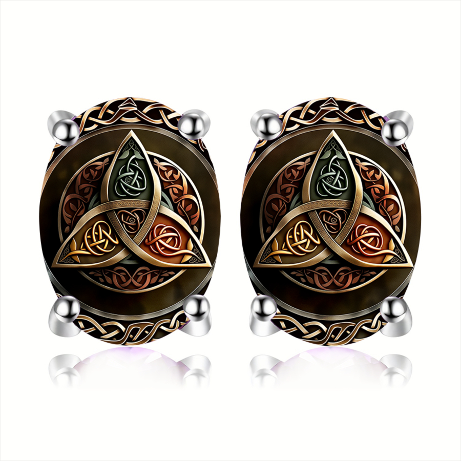 2pcs Celtic Knot Earrings Suitable For - Symbol Jewelry, Mythical Knot, Theme Elegant & Luxurious Celtic Knotwork Earrings For Casual Attire, Christmas, Valentine' Gifts, Accessories (no Plating)
