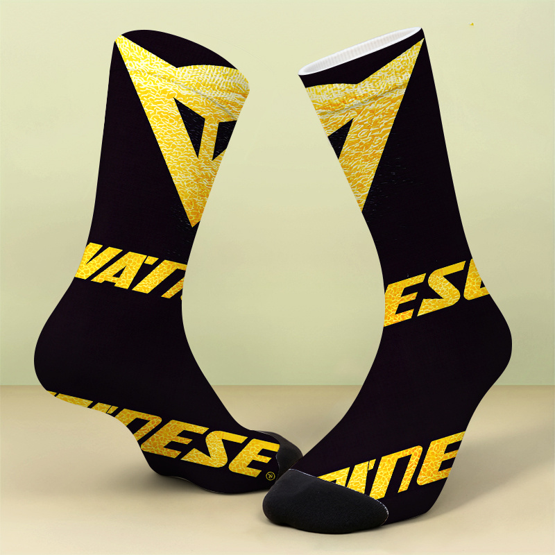 TEMU A Pair Of Printed Socksvibrant Motorcycle-inspired Sock Printssoft Comfortable Breathable Cute And Crazy Gift