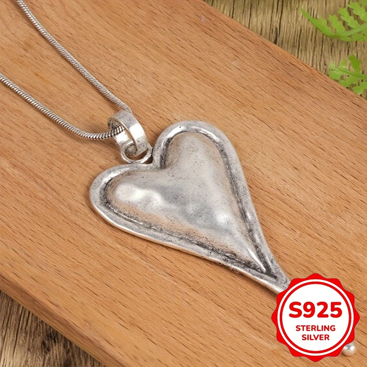 TEMU Collier pendentif en argent 925 vintage de cœur, cadeau de bijoux pour femmes - Idéal pour la Saint-Valentin