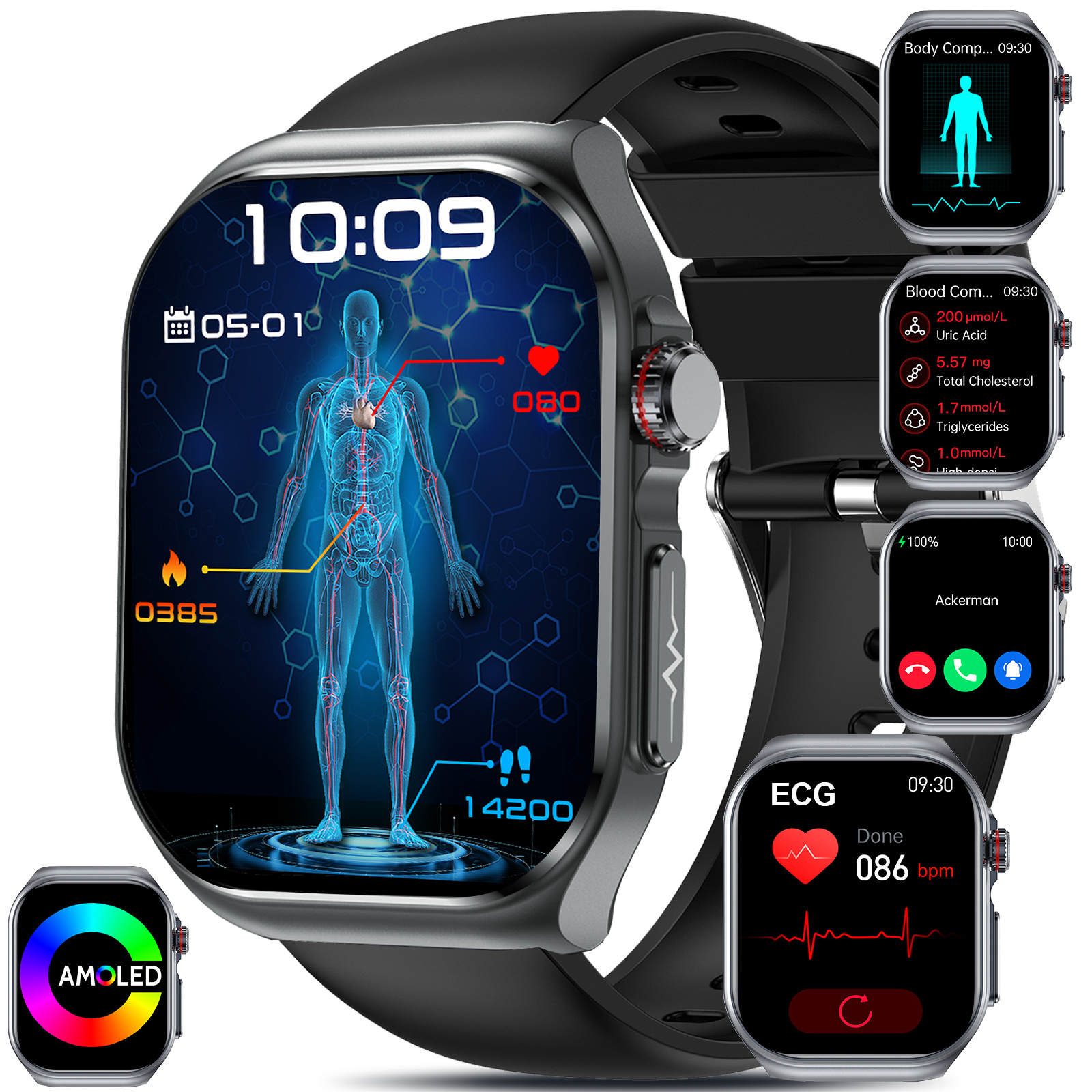 2025 new smartwatch 2 04 amoled large display 530mah long last battery bt 5 3 call       sos menstrual tracking weather forecast fitness   watch for   ios best gift for family
