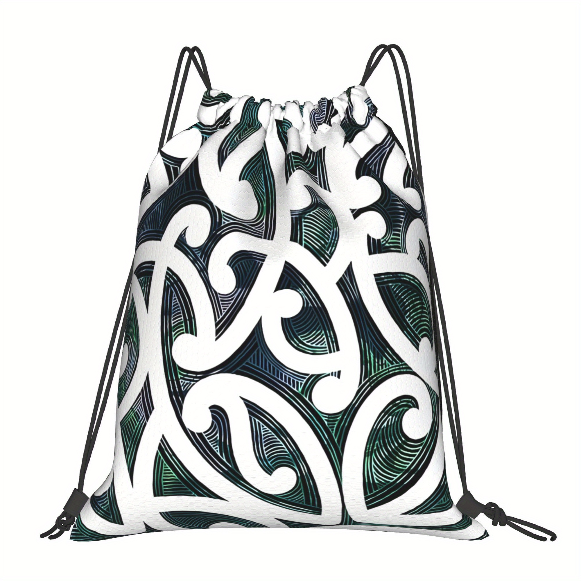 TEMU Maori Pattern Drawstring Bags2d Print Design