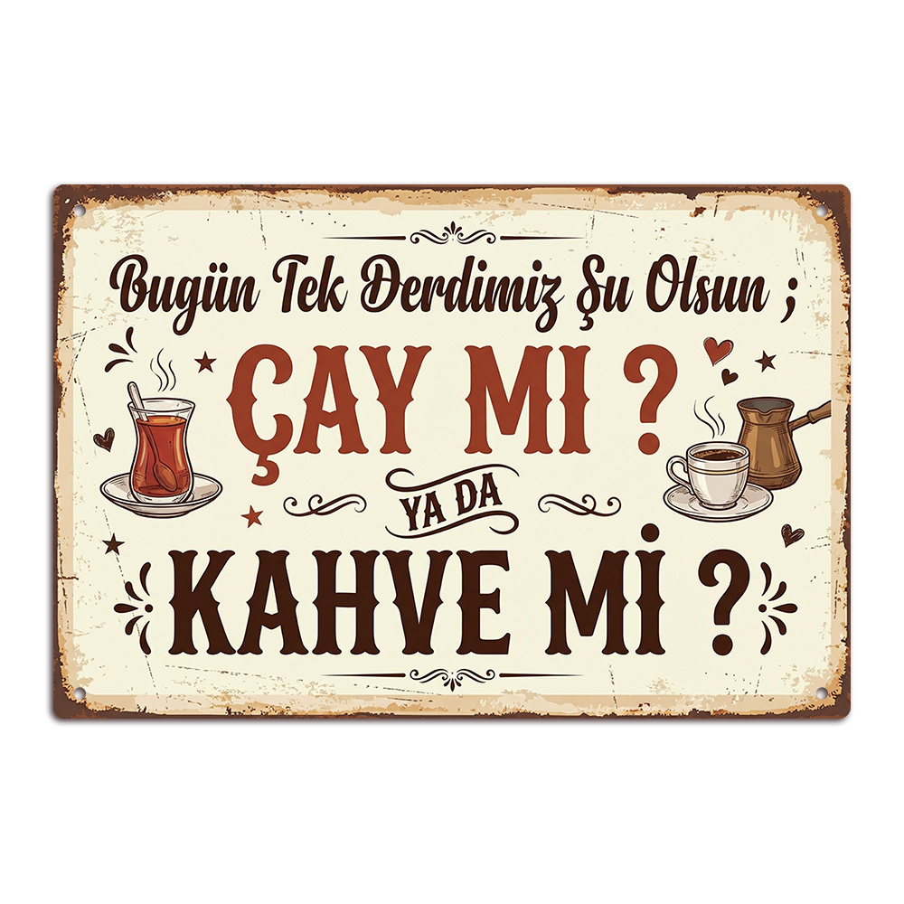 TEMU Putuo Decor 1pc 7.9*11.8in Metal Sign Turkish Quotes Vintage Metal Sign, Bugün Tek Derdimiz Şu Olsun, Wall Art Decor Home Decor Room Decor, Gift