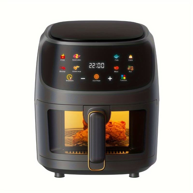 TEMU 1 Air Fryer, 1.59 Gallon Air Fryer Oven, With Program, Large Capacity , Household Electronic Touch Control Air Fryer, Kitchen Appliances