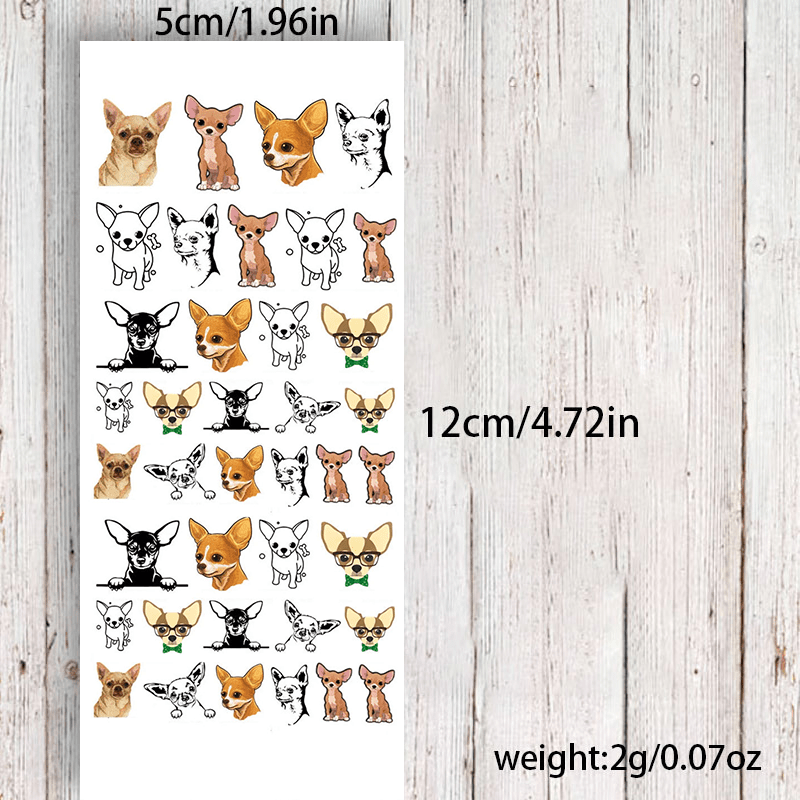 TEMU 1pc Chihuahua Nail Art Decal Sticker
