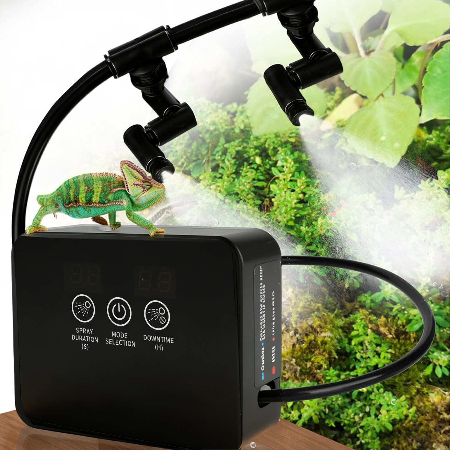 Reptile Mister Fogger 2 360 Degree Adjustable Nozzles Misting System For Reptiles Amphibians