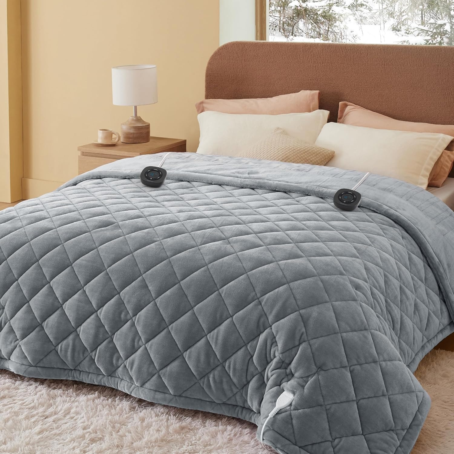 

Cozy With , 10 Heat Settings, Auto Shut-off Timer, Fast Heating, Quilted Design For Home And Furniture - 84x90 Inches