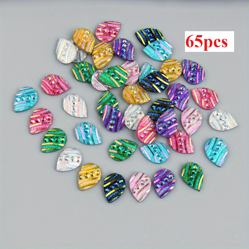 28-65pcs Teardrop Shape Resin Rhinestone Wedding Decoration