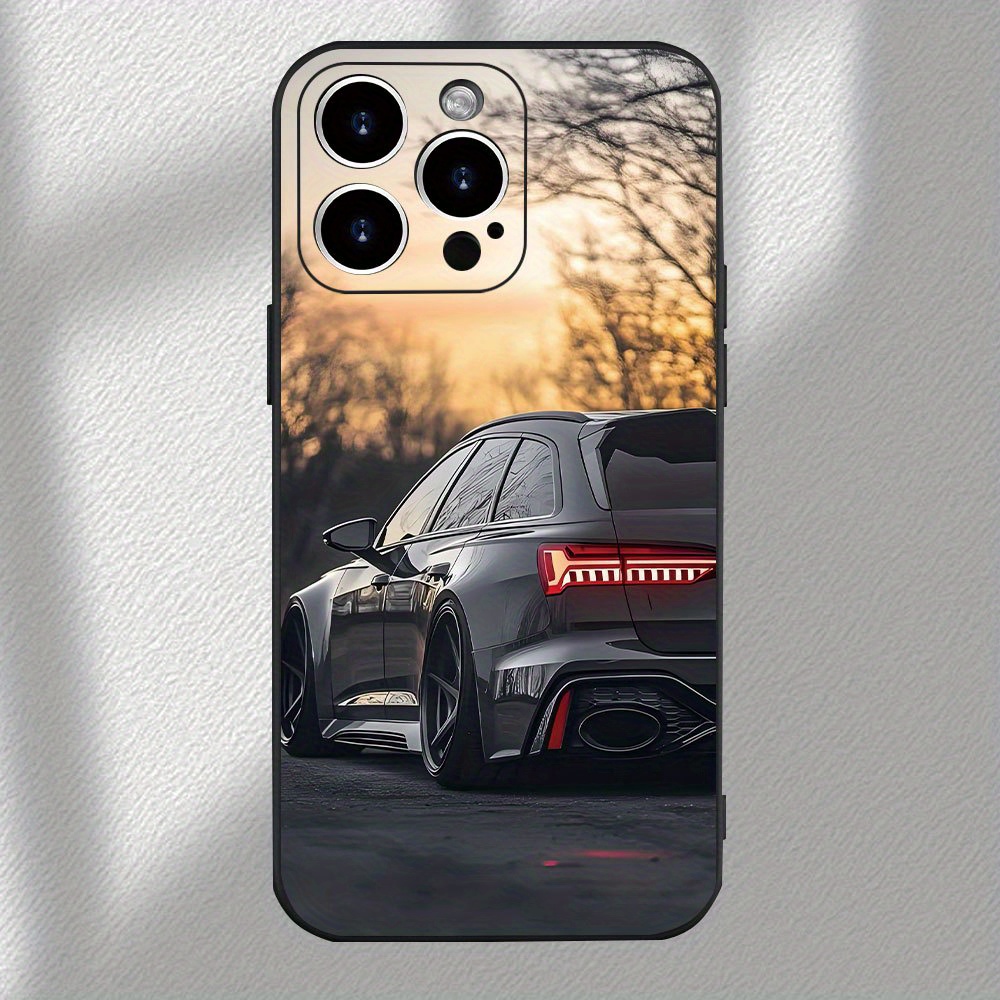 Phone Case - Phone Case: Cool Black Car On Sunset Highway, Hot-selling Unique Creative Pattern, Frosted Anti-drop Case, Interesting & , Easy Stylish , For Iphone 16/15/14/13/12/11