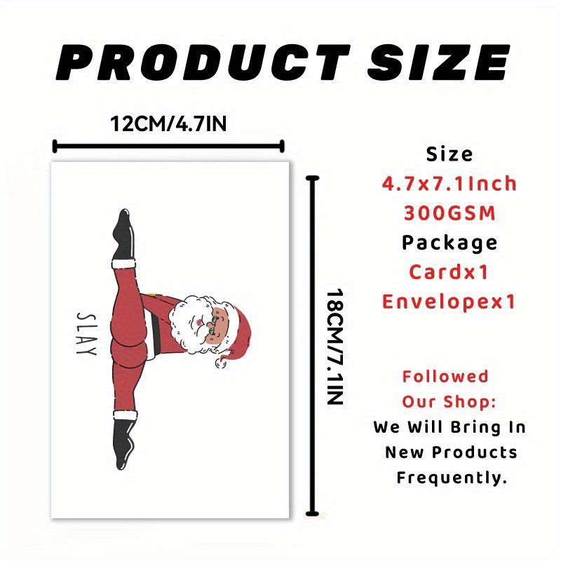 TEMU A Fun Christmas Card Featuring Santa Claus, Perfect For Gifting , Family, And Colleagues During The , Including Christmas And New Year