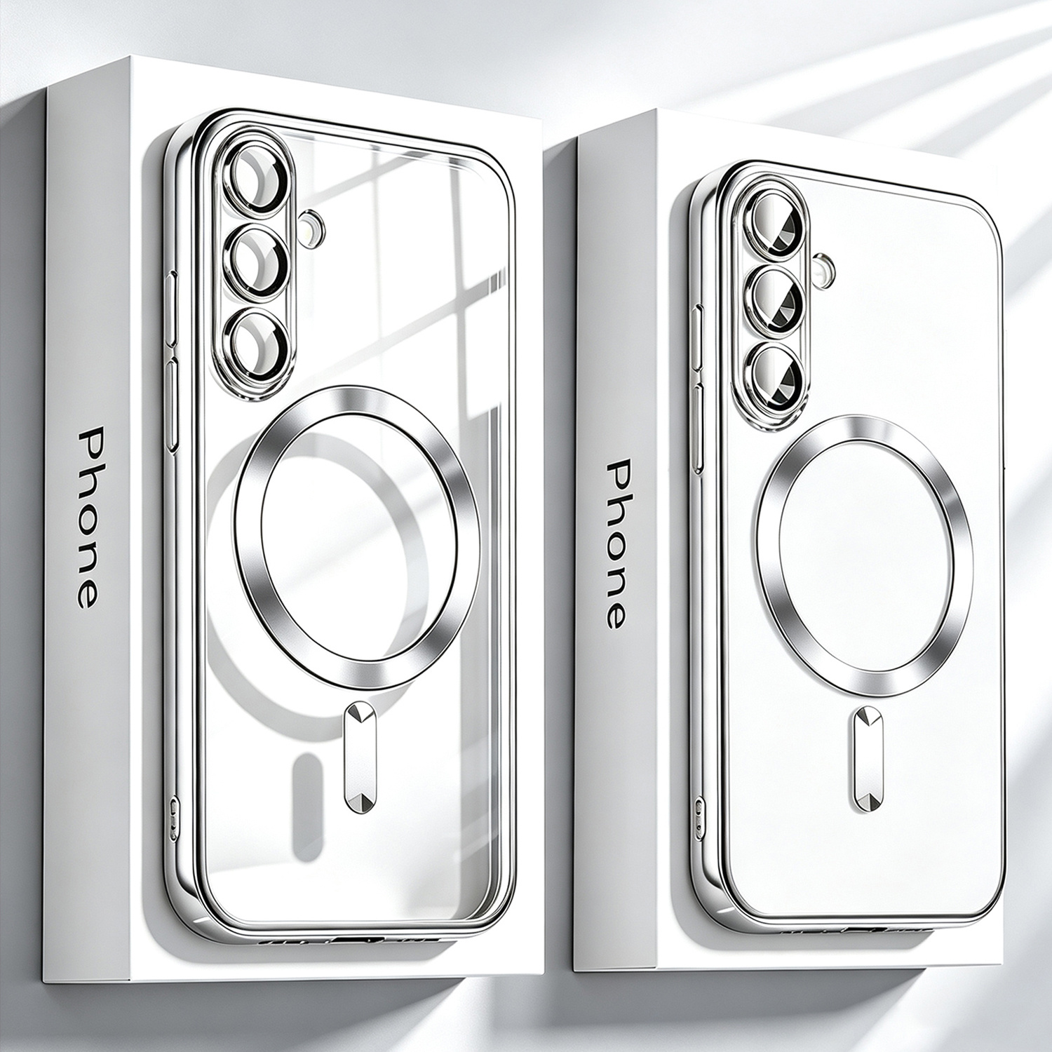 TEMU Phone Case - Phone Case: Luxury Transparent Magnetic Wireless Charging With Lens Protection Case For For Galaxy A27 A26 A25 A37 A36 A35 A57 A56