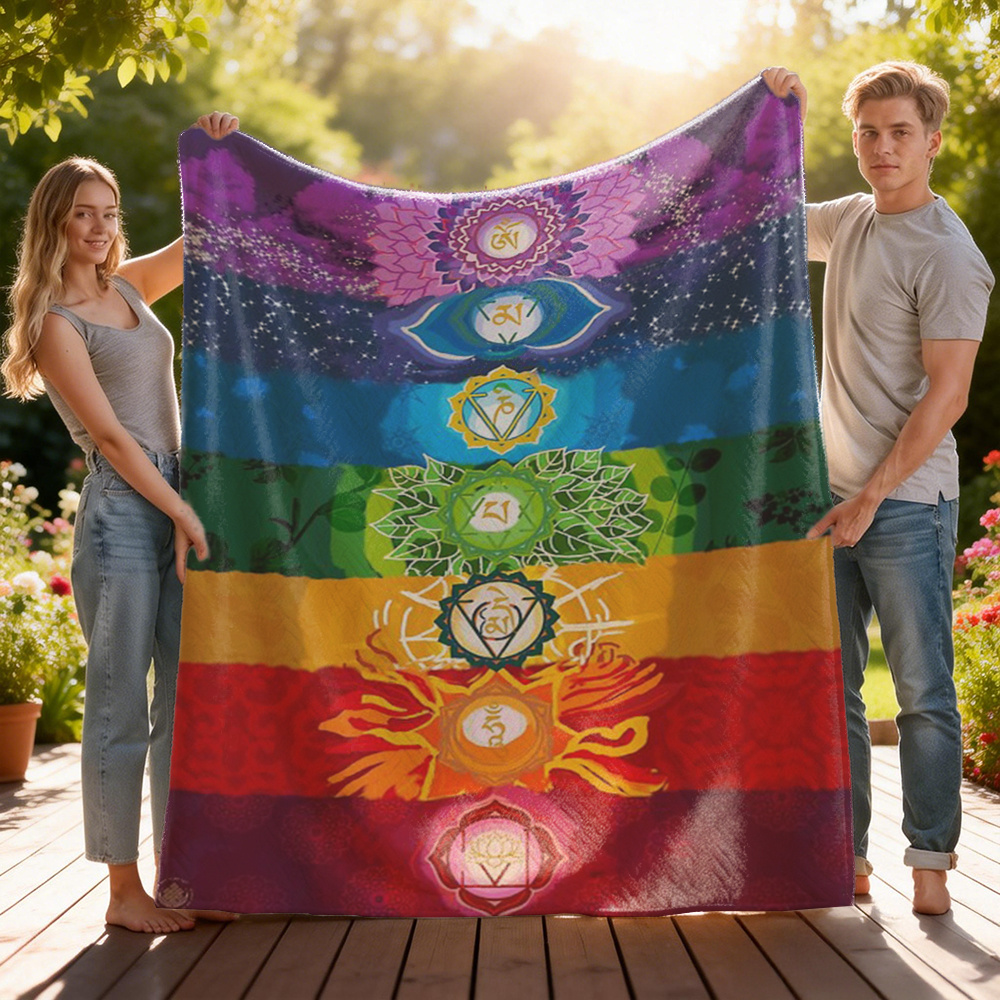 TEMU Chakra Blanket Meditation Yoga Geometry Tapestry For Spiritual Best Gift For Wellness Birthday Holiday Decor