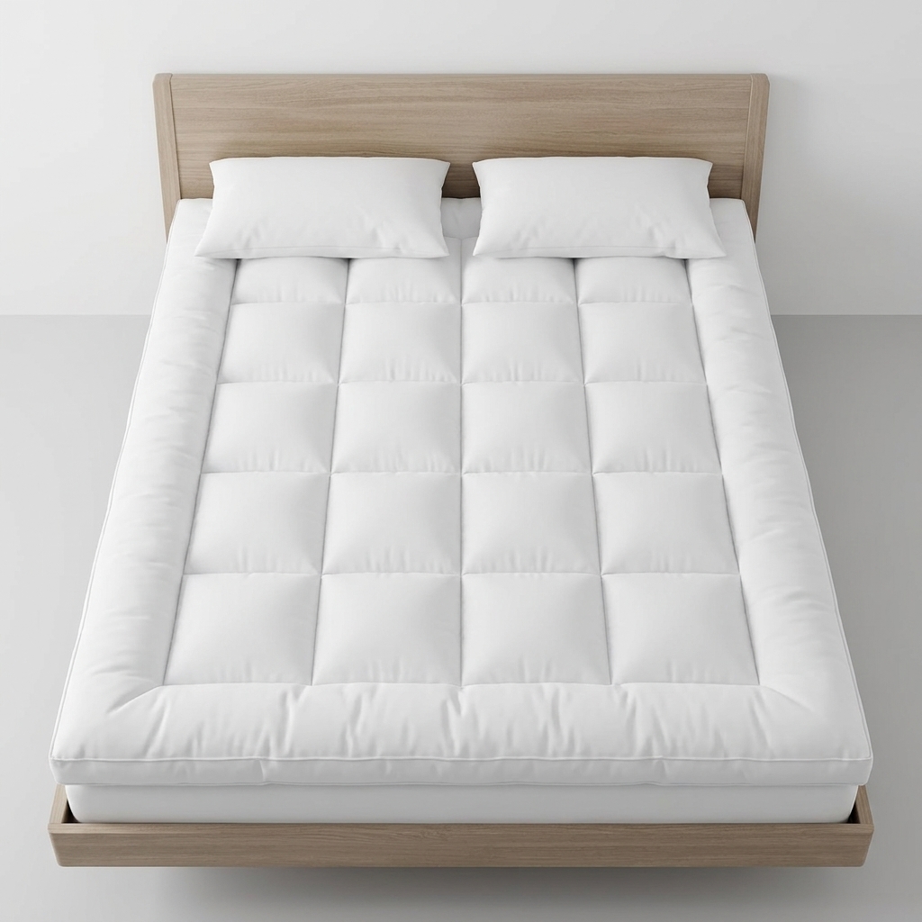 TEMU 10cm Mattress Topper With 1000gsm Microfiber Filling â Breathable Quilted Mattress Pad With Elastic Corner Straps, Ultra Soft Plush Bed Topper,