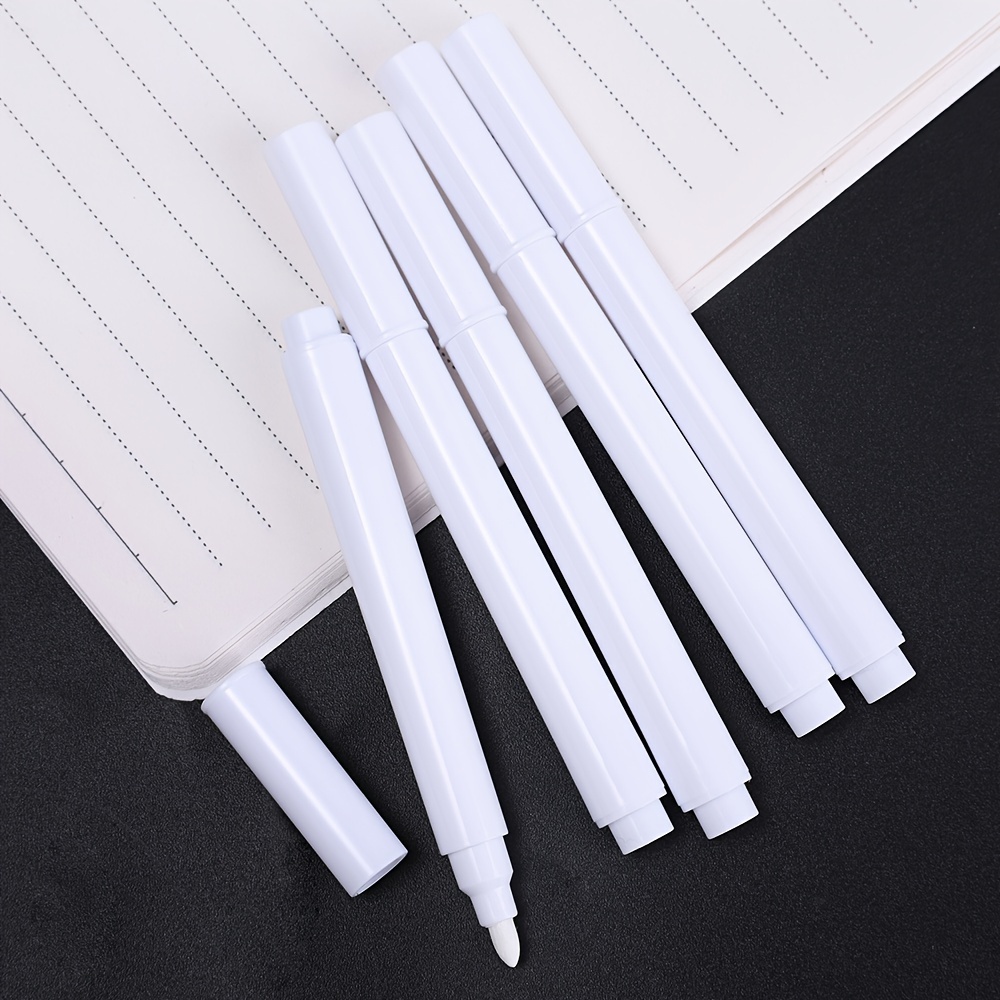 5-pack, White Liquid Chalk Marker, Quick-drying And Easy To Erase, Suitable For Blackboards, Glass, Windows, Suitable 14 And Up, Office Stationery