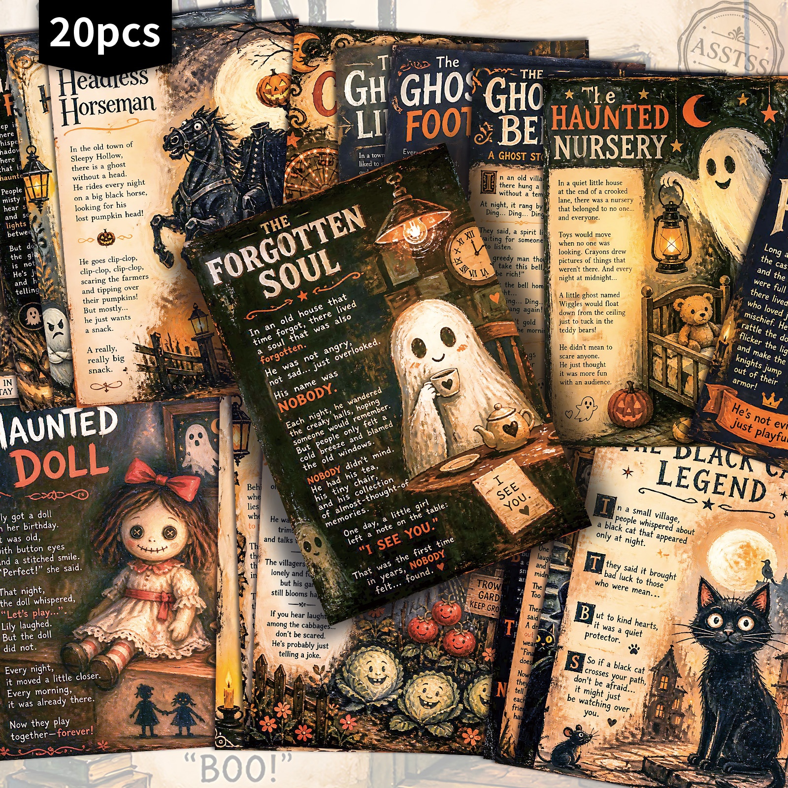 TEMU Lot de 20 cartes postales ASSTSS pour scrapbooking et loisirs créatifs - rétro pour journaux de récupération, cartes avec illustrations