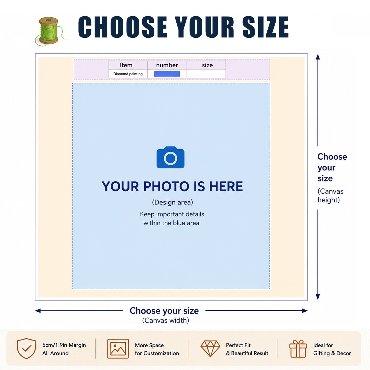 Real Photo Cross Stitch DIY Kit, 11CT Printed Canvas