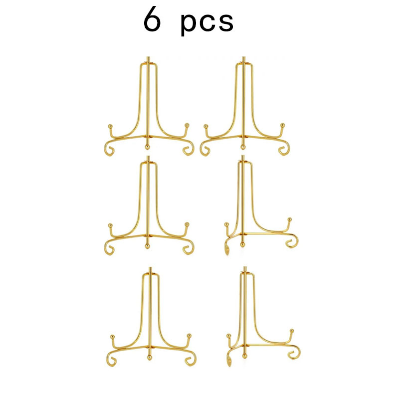 TEMU 6 Golden Display Stands, Suitable For Plates, Photos, Etc. Photo Display Stands, Display Cards, Decorative Plates, Artworks, Etc