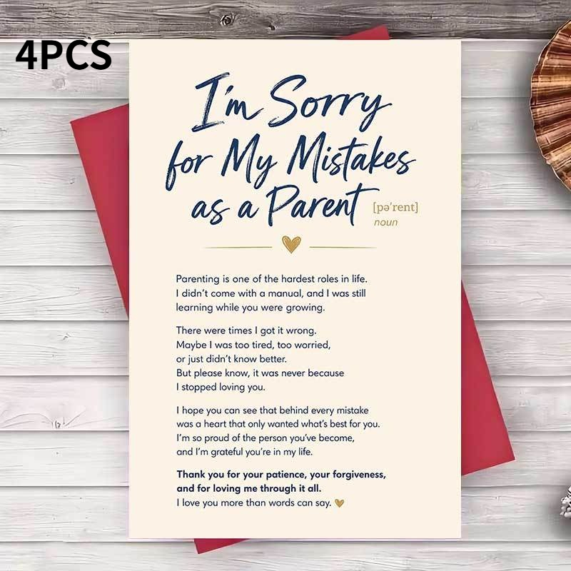 TEMU 2 Envelopes And 2 Greeting Cards, An Adult Son Or Daughter Greeting Card, A Message And From Parents, A Greeting Card To And Reconnect With