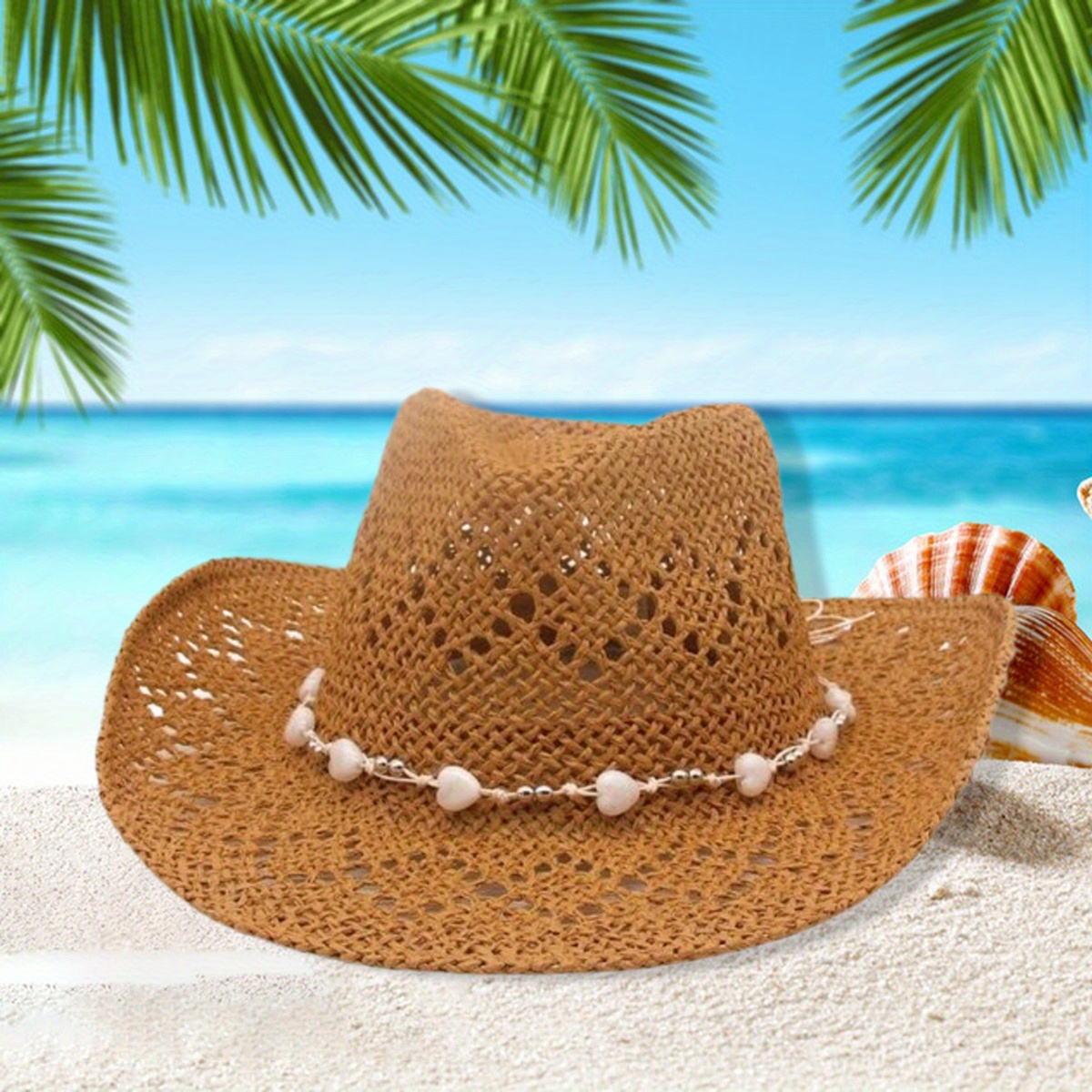 womens summer western cowgirl hat wide brim sun protection  display picture 1