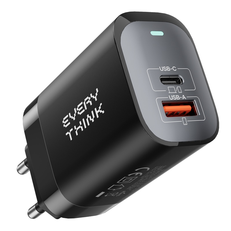 Image of 65w+18w Gan Fast Charger 65w For Laptop, Dual Port Usb Wall Charger Adapter (pd 3.0 & Qc 3.0), Block For , Iphone 15/14/13 Pro Max, S24/s23, Ipad, Laptop - White/black