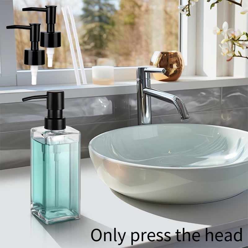 E-shop 2er-Pack Seifenspender Pumpe Ersatz Top Spender Pumps Nachfüllspender Handseifenspender Seifenpumpe Ersatzglas Pumpe Spender Deckel für Lotion