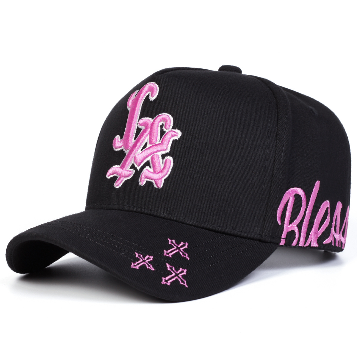 TEMU 1 Men's Gothic La Cross Embroidered Baseball , Outdoor Adjustable Hat, Suitable For Spring And Autumn , Travel, Beach Parties